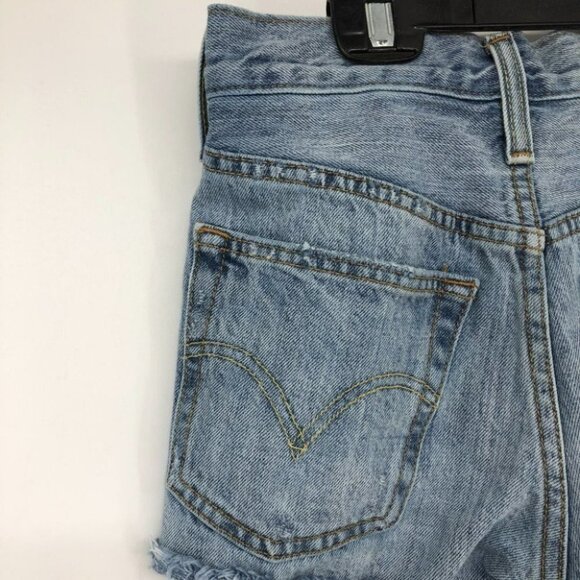 Levi’s 501 cutoff blue denim  shorts distressing - Picture 11 of 14